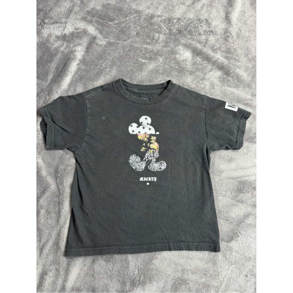 Neff Disney Mickey Mouse Paisley Floral Graphic Tee‎ Black Kids Size 5-6